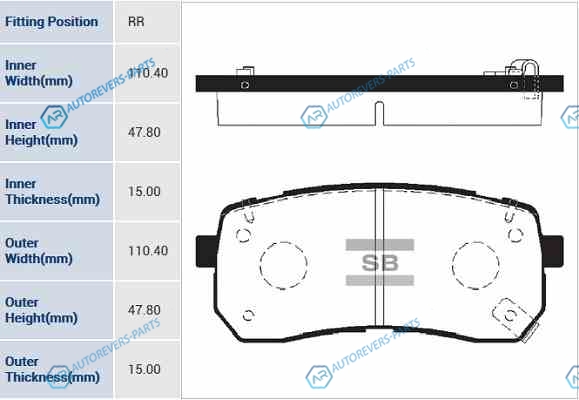 SP1691_колодки дисковые задние!| Kia Sorento all 14>