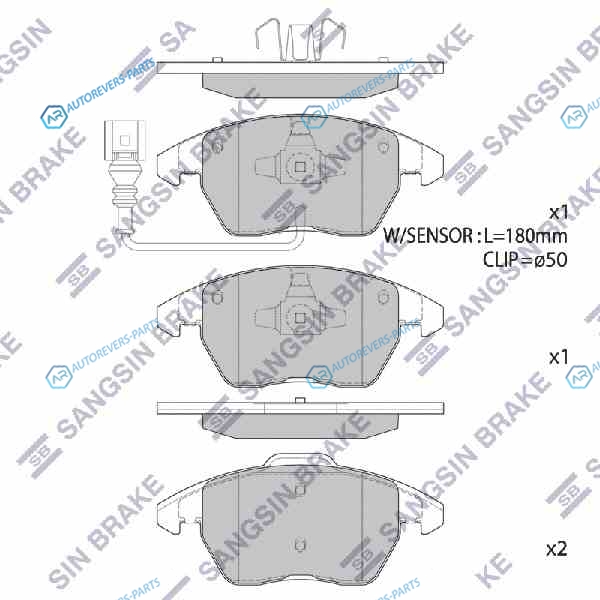 SP1692_колодки дисковые п.! disk 15|16 с датч. изн.| Audi A3| VW Golf V 1.4-2.0TD 03>