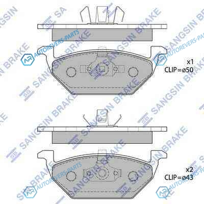 SP1701_колодки дисковые п.!| Audi A3| VW Golf IV 97-01| Skoda Octavia 96-04