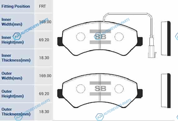 SP1716A_колодки дисковые передние!| Citroen Jumper 2.2HDi|3.0HDi| Fiat Ducato 2.3D|3.0D 06>