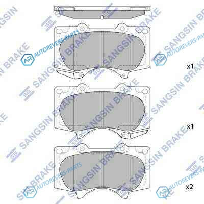 SP2033_колодки дисковые передние!| Toyota Land Cruiser J12 4.0i|3.0D 03>