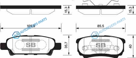SP2111SNS_колодки дисковые! задние 106х15|5х35|5| Mitsubishi Outlander 2.0MPi|2.4i 03>