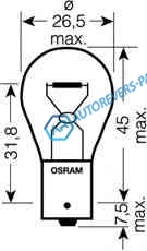 7506ULT_лампа ULTRA LIFE! 1шт. (P21W) 12V 21W BA15s ув. срок службы до 4х раз|