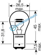 7537_лампа ORIGINAL LINE! 1шт. (P21|5W) 24V 21|5W BAY15d качество ориг. з|ч (ОЕМ)|