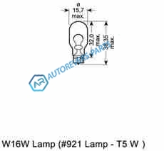 921_лампа ORIGINAL LINE! 1шт. (W16W) 12V 16W W2.1x9.5d качество ориг. з|ч (ОЕМ)|