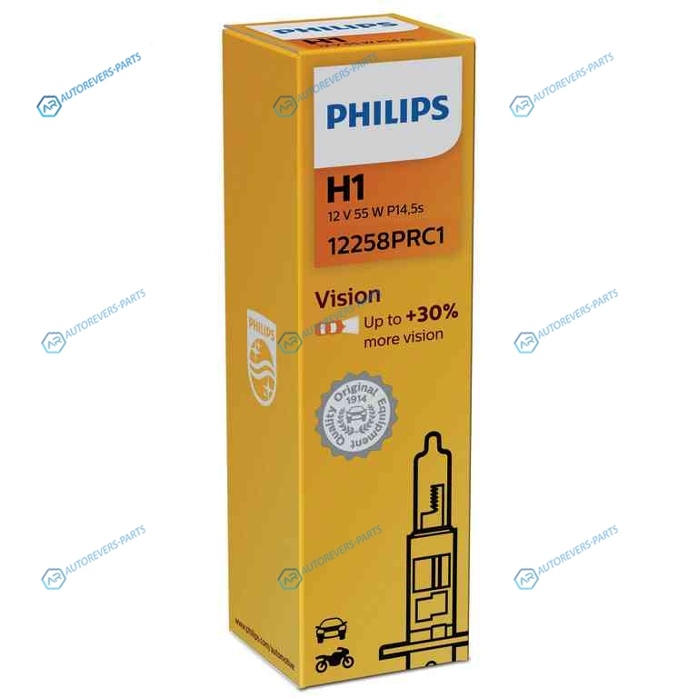 12258PRC1_лампа! (H1) 12V 55W P14.5S галогенная Premium|