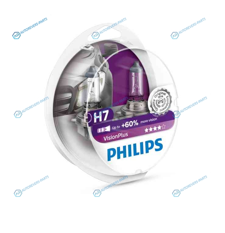 12972VPS2_к-кт ламп! (H7) 55W 12V PX26D галогенная VisionPlus (2шт. в блистере)|
