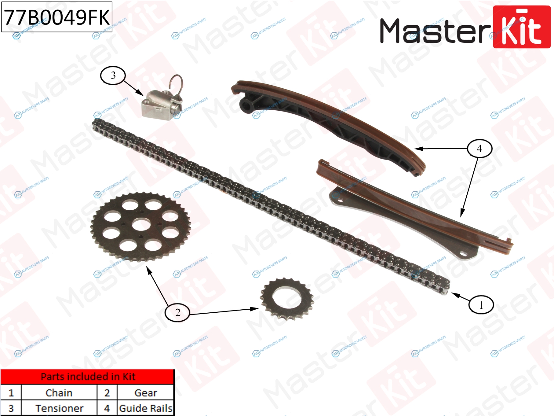 77B0049FK Комплект цепи ГРМ OPEL AgilaAstraCorsa 1.3CDTi A13DTCA13DTE 03 77B0049FK