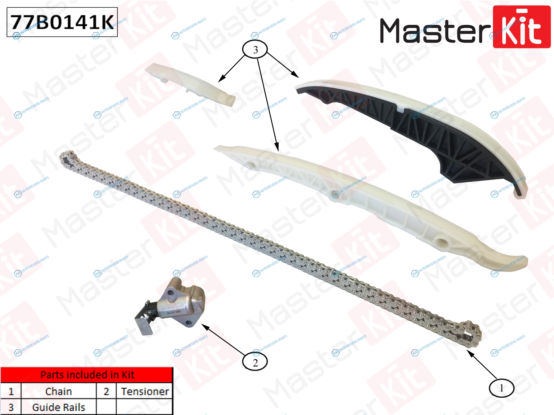 77B0141K Комплект цепи ГРМ (без звездочек) VAG CZPB.CNCD 77B0141K