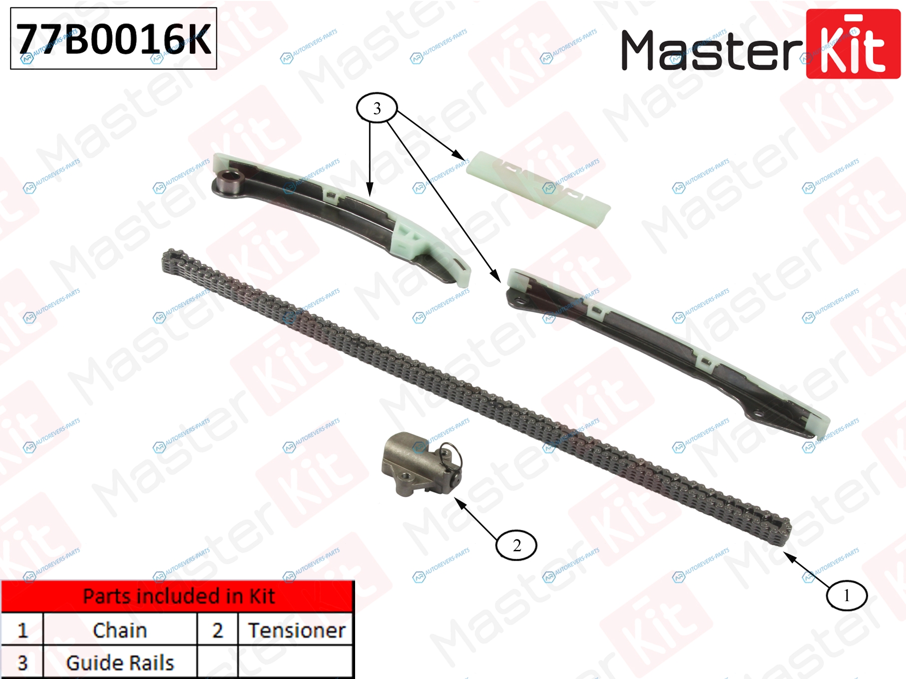 77B0016K Комплект цепи ГРМ NISSAN X-TRAILQASHQAI MR20DE 022007 - 122013 77B0016K